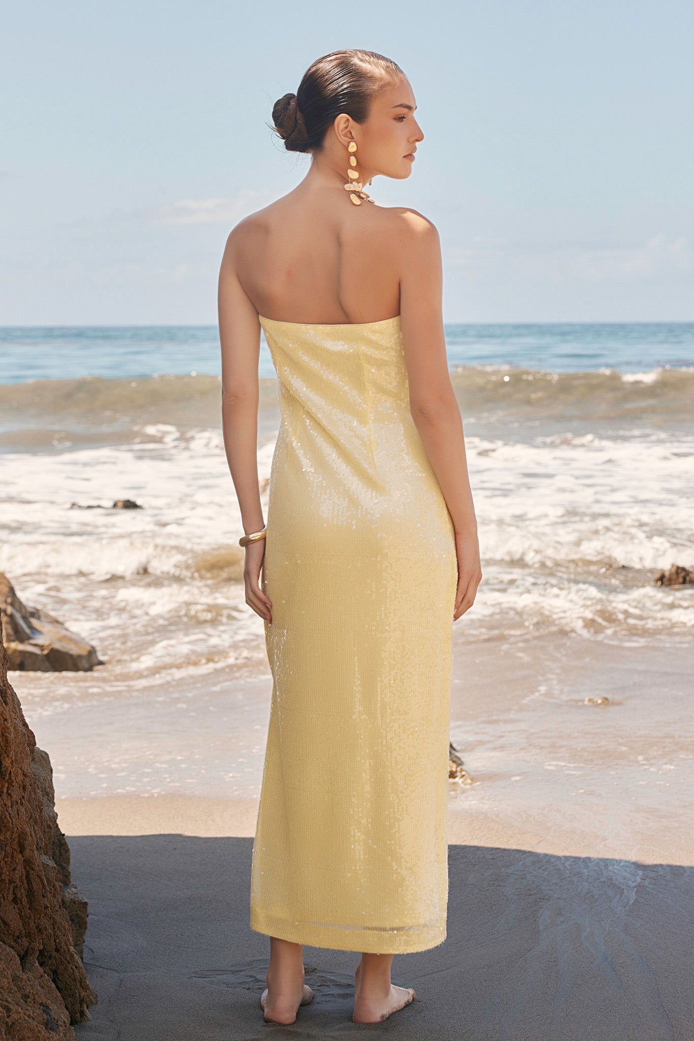 ENDLESS ROSE - Strapless Sequined Maxi Dress - DRESSES available at Objectrare