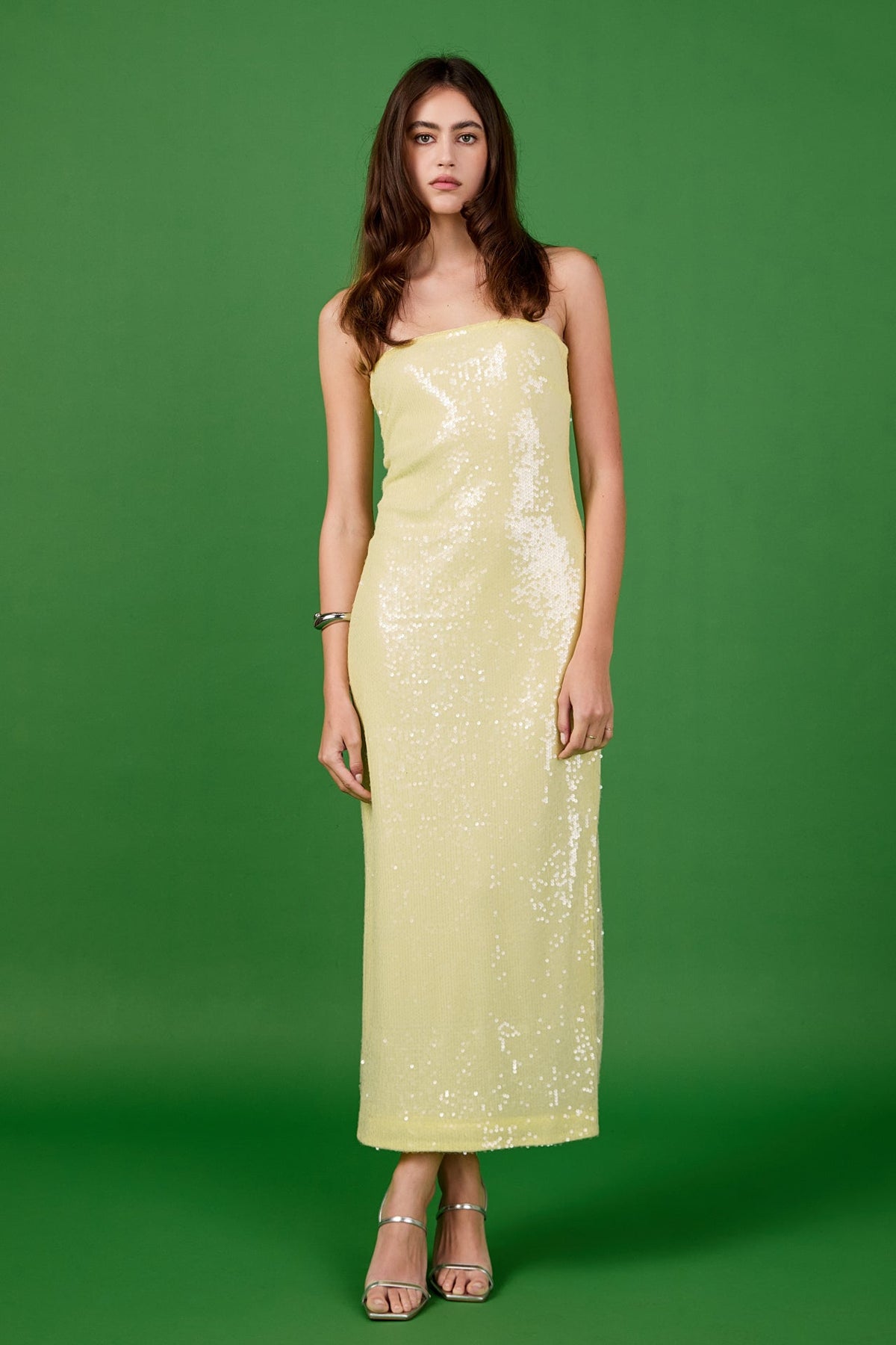 ENDLESS ROSE - Endless Rose - Strapless Sequins Maxi Dress - DRESSES available at Objectrare