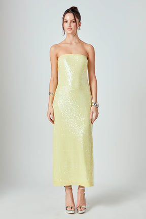 ENDLESS ROSE - Strapless Sequined Maxi Dress - DRESSES available at Objectrare