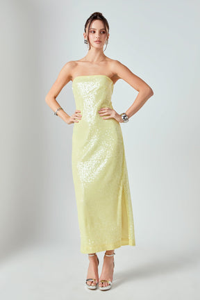 ENDLESS ROSE - Strapless Sequined Maxi Dress - DRESSES available at Objectrare