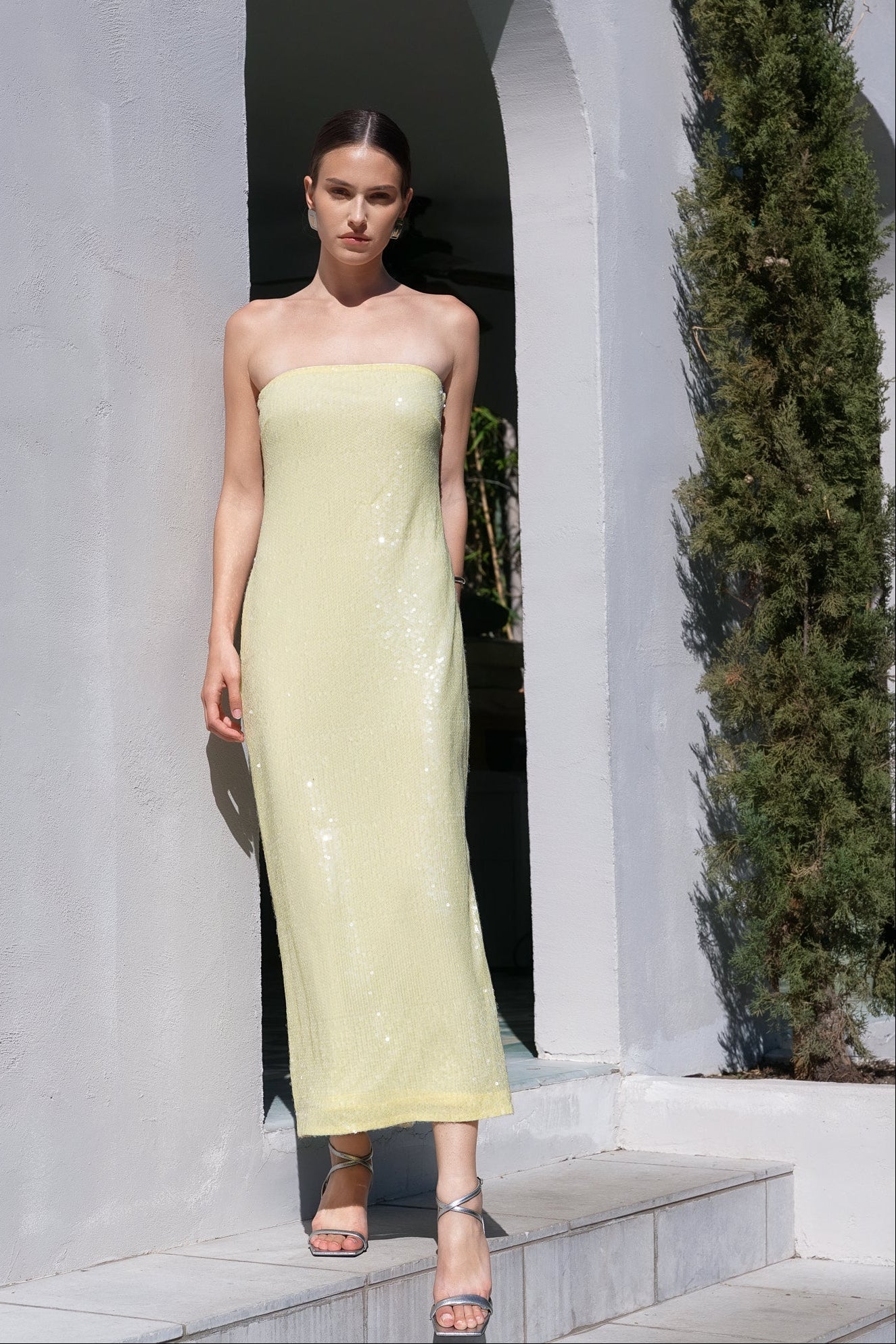 ENDLESS ROSE - Strapless Sequined Maxi Dress - DRESSES available at Objectrare