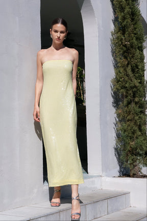 ENDLESS ROSE - Strapless Sequined Maxi Dress - DRESSES available at Objectrare