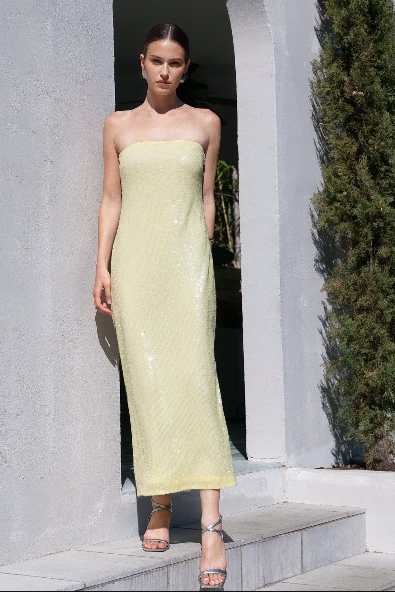 ENDLESS ROSE - Strapless Sequined Maxi Dress - DRESSES available at Objectrare