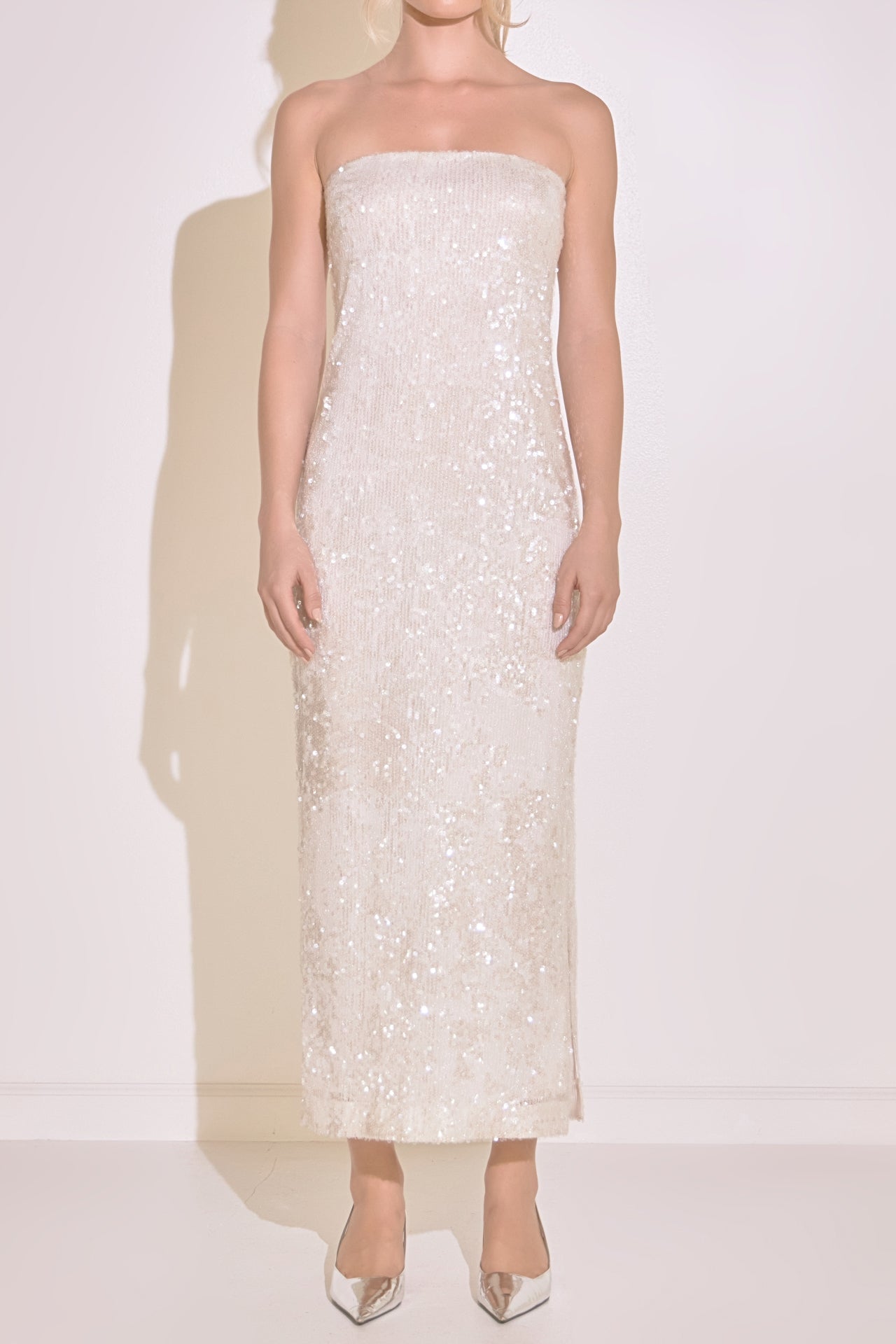 ENDLESS ROSE - Strapless Sequined Maxi Dress - DRESSES available at Objectrare