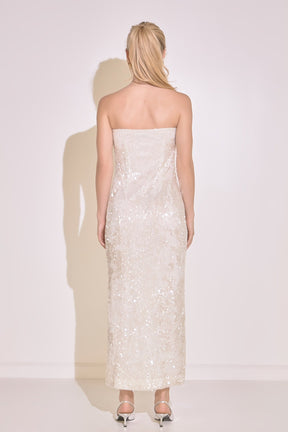 ENDLESS ROSE - Strapless Sequins Maxi Dress - DRESSES available at Objectrare