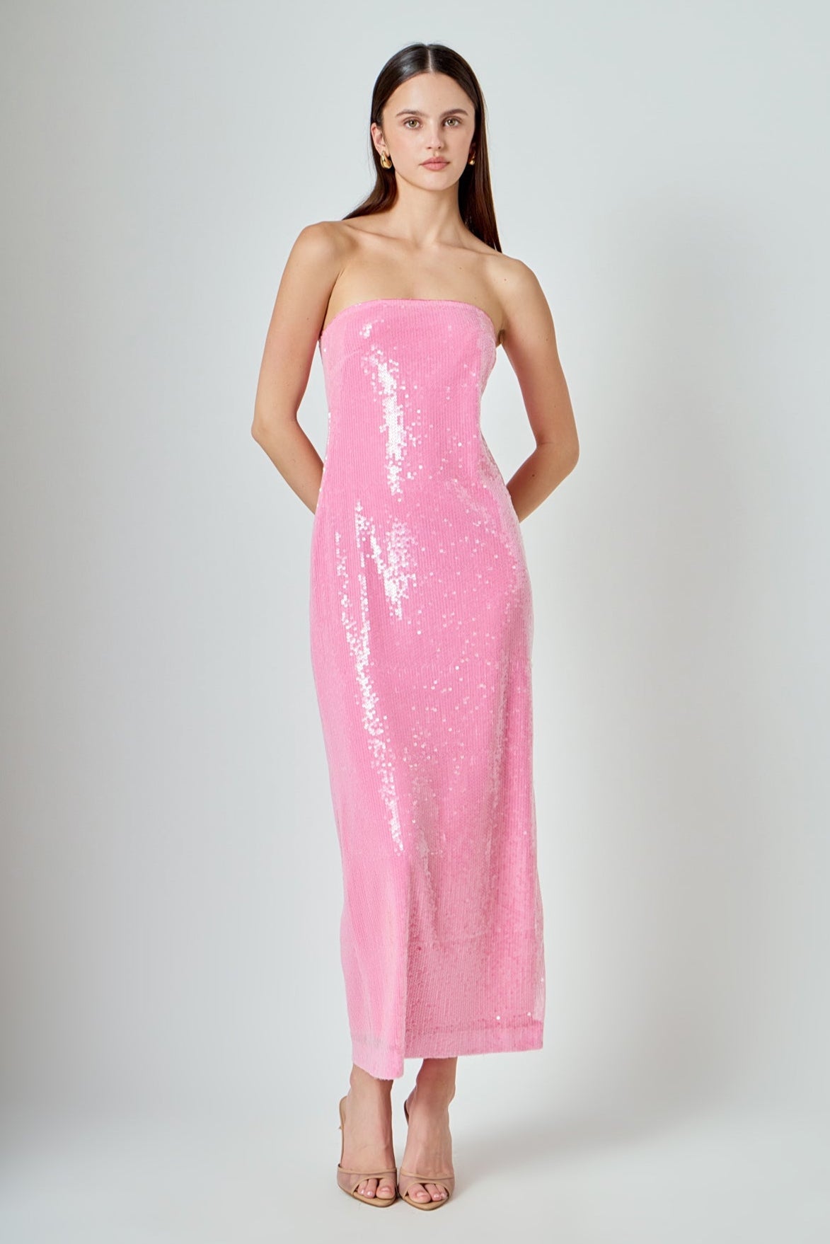 Courtney Strapless Sequins Maxi Dress