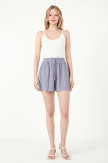 FREE THE ROSES - Free The Rose - Gauze Shorts With Thick Elastic Band And Pockets - SHORTS available at Objectrare