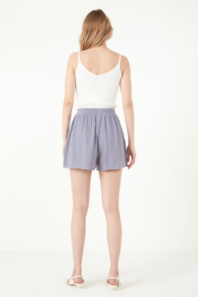 FREE THE ROSES - Free The Roses - Gauze Shorts With Thick Elastic Band And Pockets - SHORTS available at Objectrare