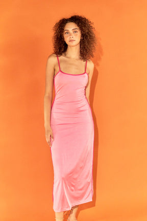 ENDLESS ROSE - Endless Rose - Contrast Binding Maxi Dress - DRESSES available at Objectrare