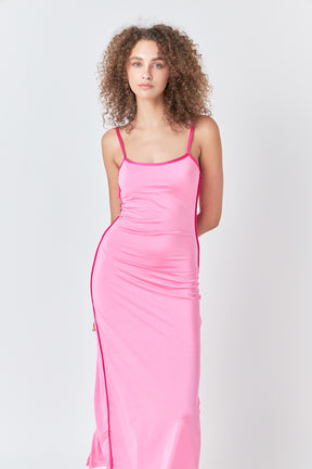 ENDLESS ROSE - Contrast Binding Maxi Dress - DRESSES available at Objectrare