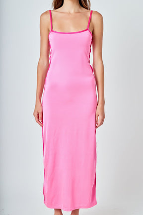 ENDLESS ROSE - Contrast Binding Maxi Dress - DRESSES available at Objectrare