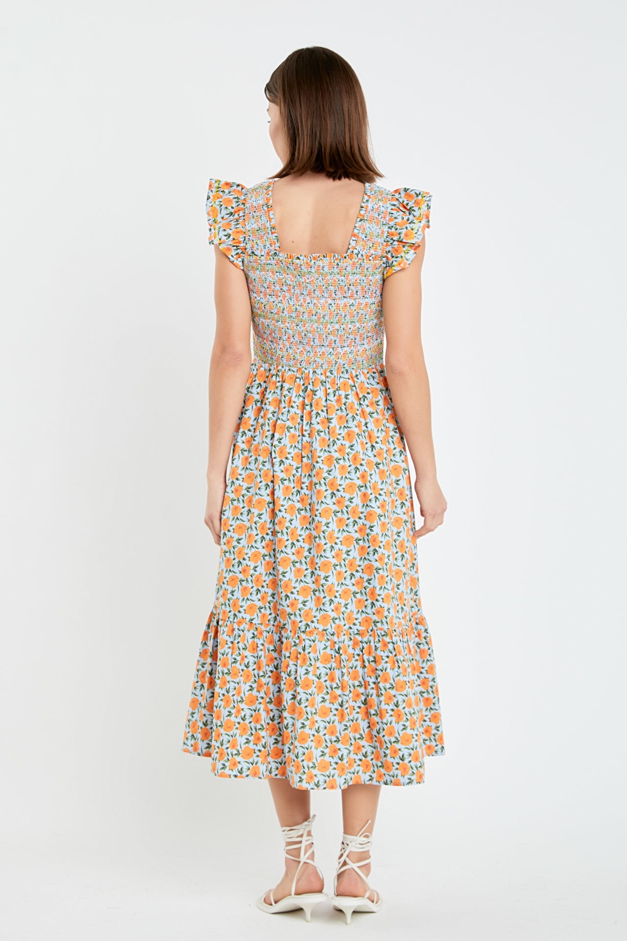 ENGLISH FACTORY - Embroidered Smocked Midi Dress - DRESSES available at Objectrare