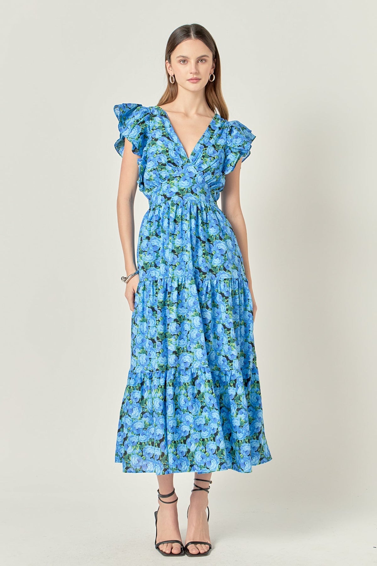 ENGLISH FACTORY - Printed Open Back Maxi Dress - DRESSES available at Objectrare