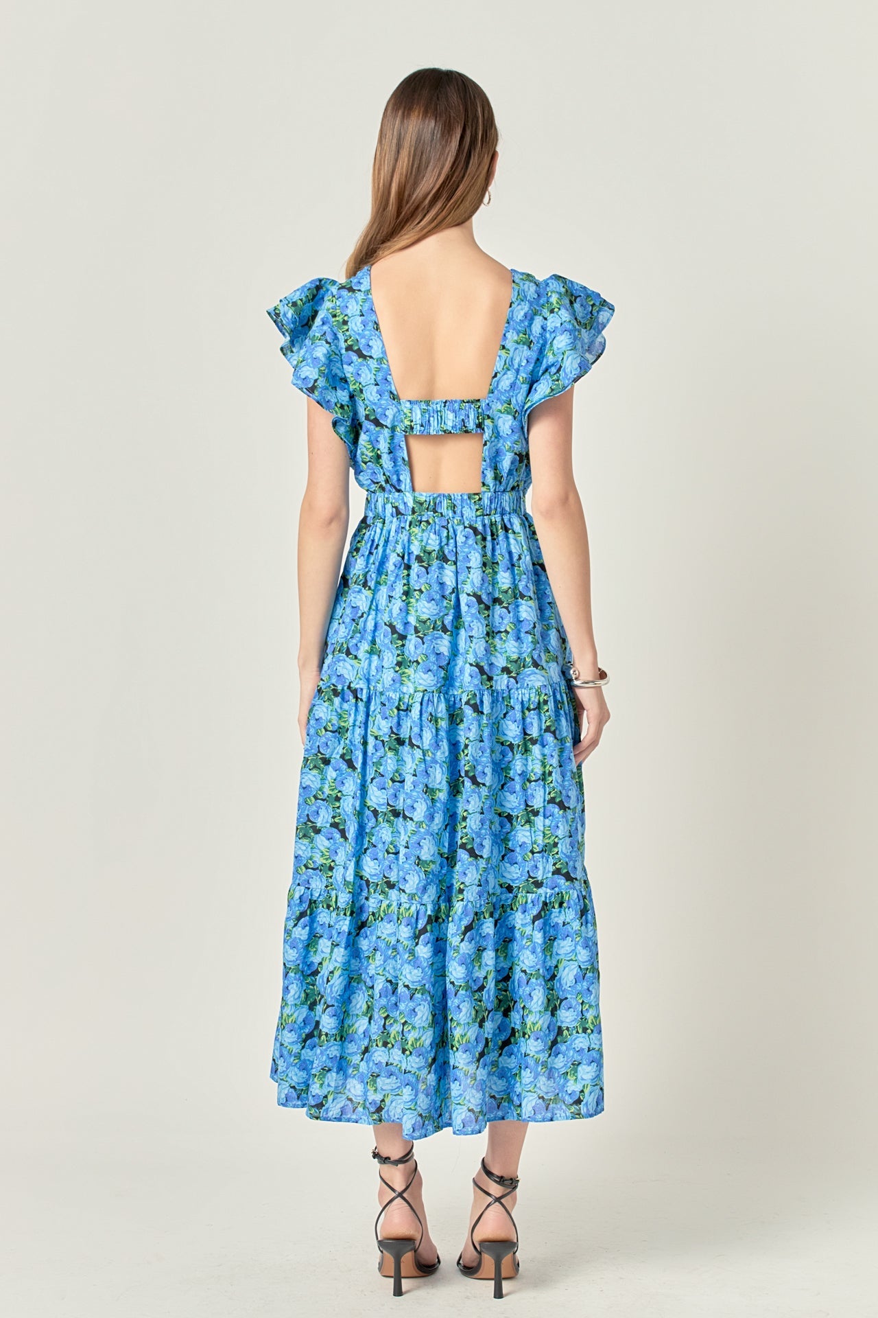 ENGLISH FACTORY - Printed Open Back Maxi Dress - DRESSES available at Objectrare