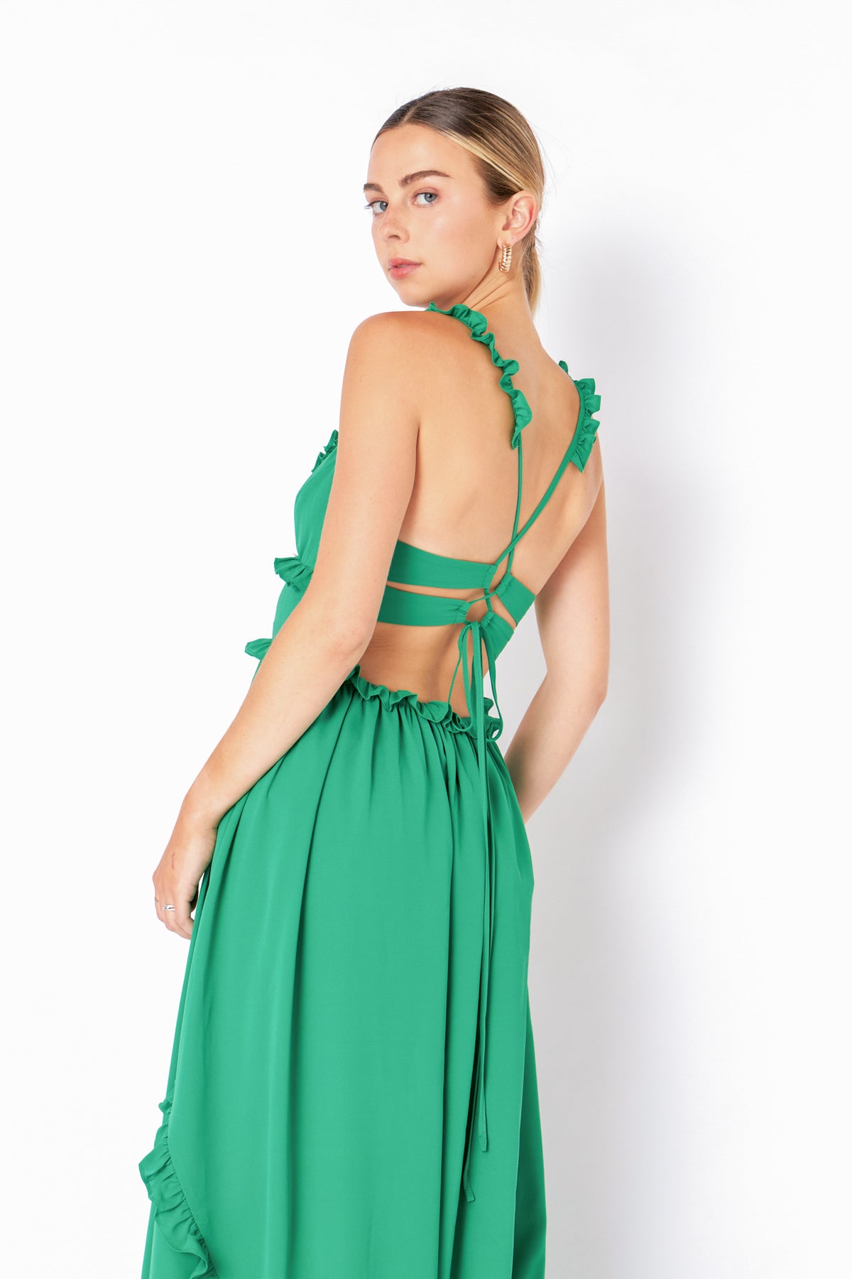 ENDLESS ROSE - Endless Rose - Open Back Strips Details Maxi Dress - DRESSES available at Objectrare