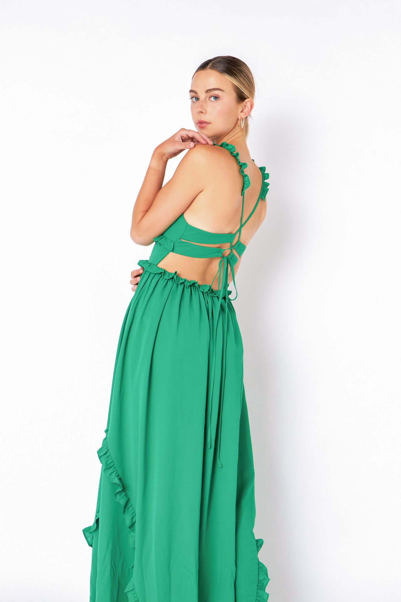 ENDLESS ROSE - Endless Rose - Plunged Open Back Maxi Dress - DRESSES available at Objectrare