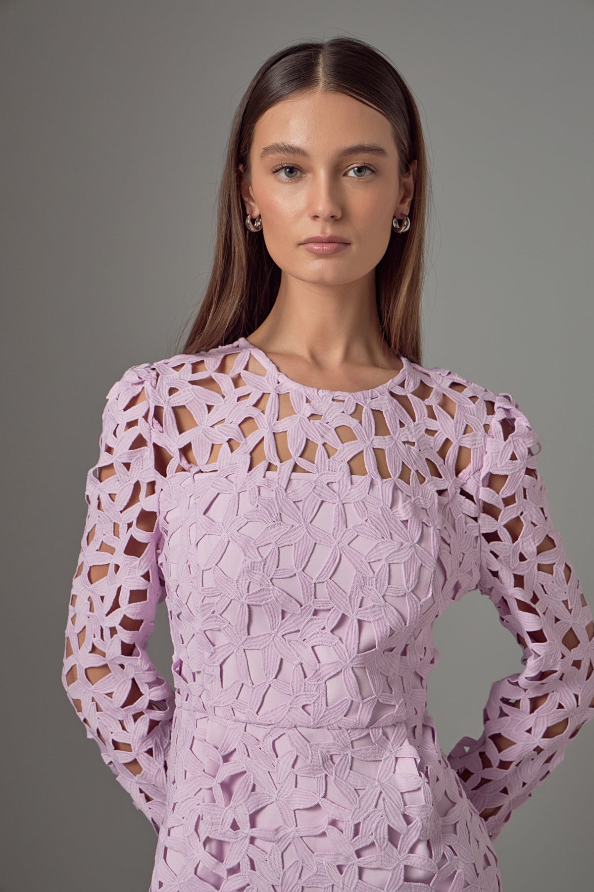 ENDLESS ROSE - Endless Rose - Eyelet Structured Mini Dress - DRESSES available at Objectrare