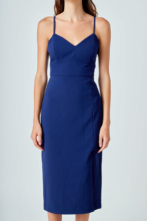 ENDLESS ROSE - Strappy Midi Pencil Dress - DRESSES available at Objectrare