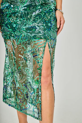 ENDLESS ROSE - Shoulder Tie Sequins Maxi Dress - DRESSES available at Objectrare