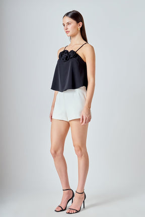 ENDLESS ROSE - Corsage Bow Flowy Top - TOPS available at Objectrare