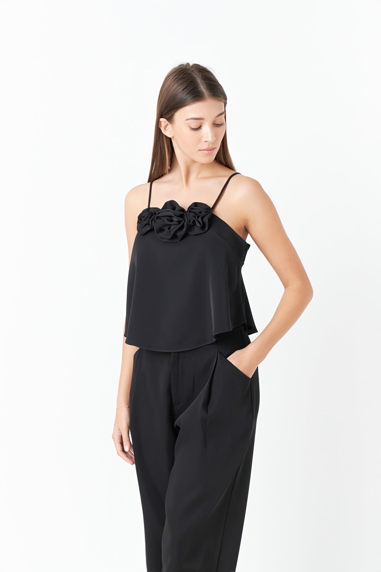 ENDLESS ROSE - Endless Rose - Corsage Bow Flowy Top - TOPS available at Objectrare