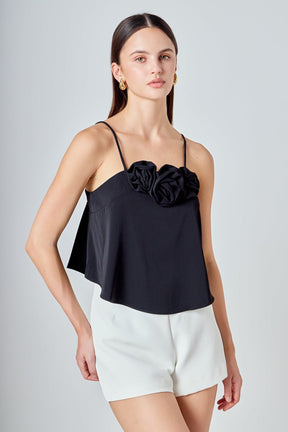 ENDLESS ROSE - Corsage Bow Flowy Top - TOPS available at Objectrare
