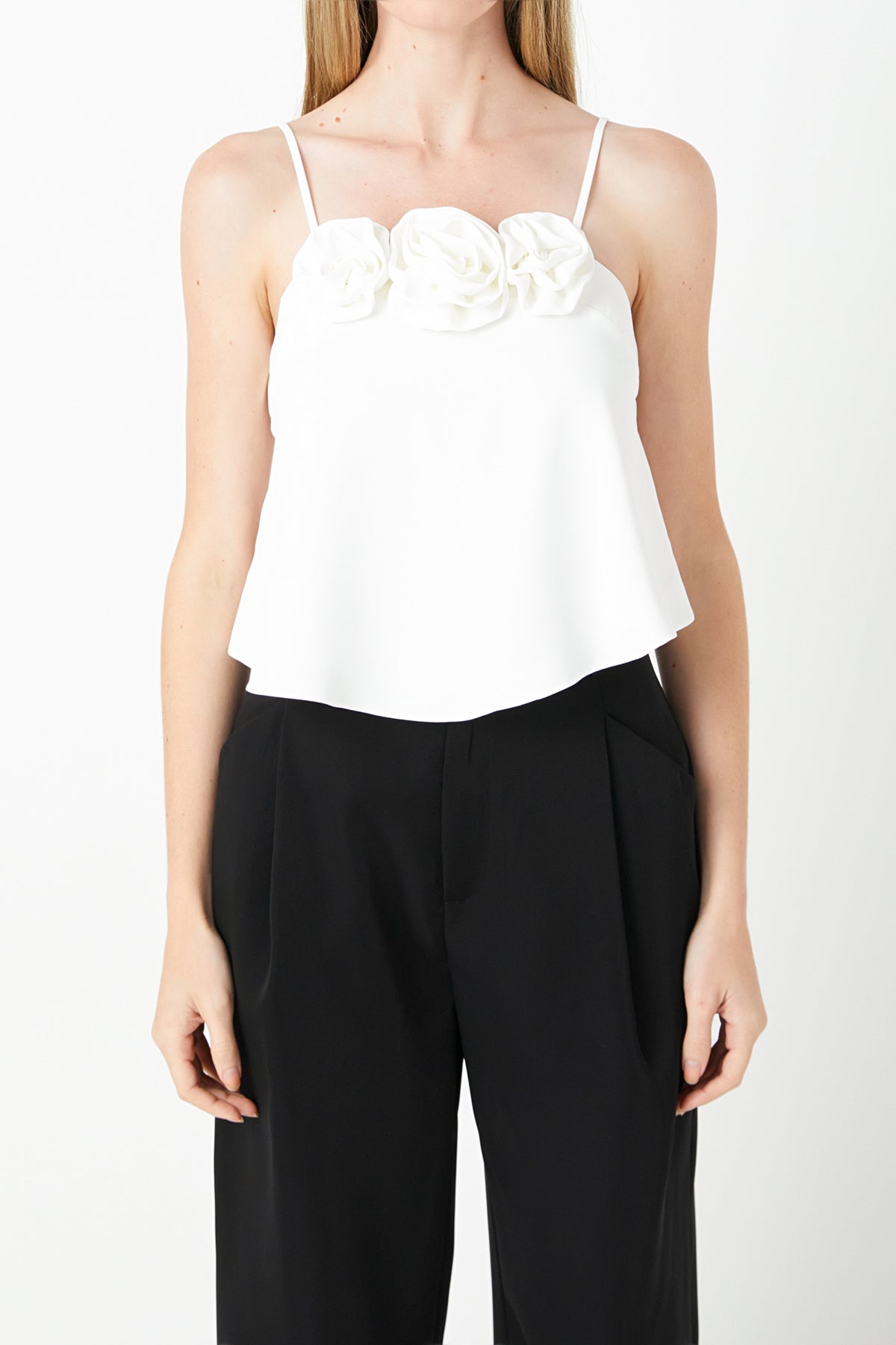 ENDLESS ROSE - Corsage Bow Flowy Top - TOPS available at Objectrare