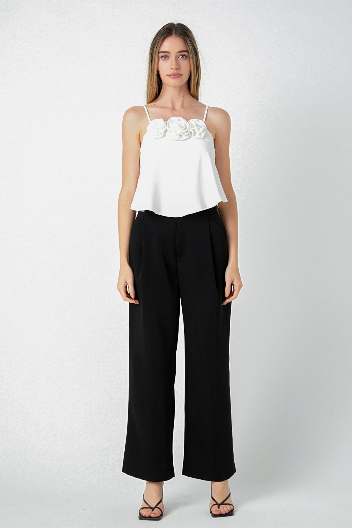 ENDLESS ROSE - Corsage Bow Flowy Top - TOPS available at Objectrare