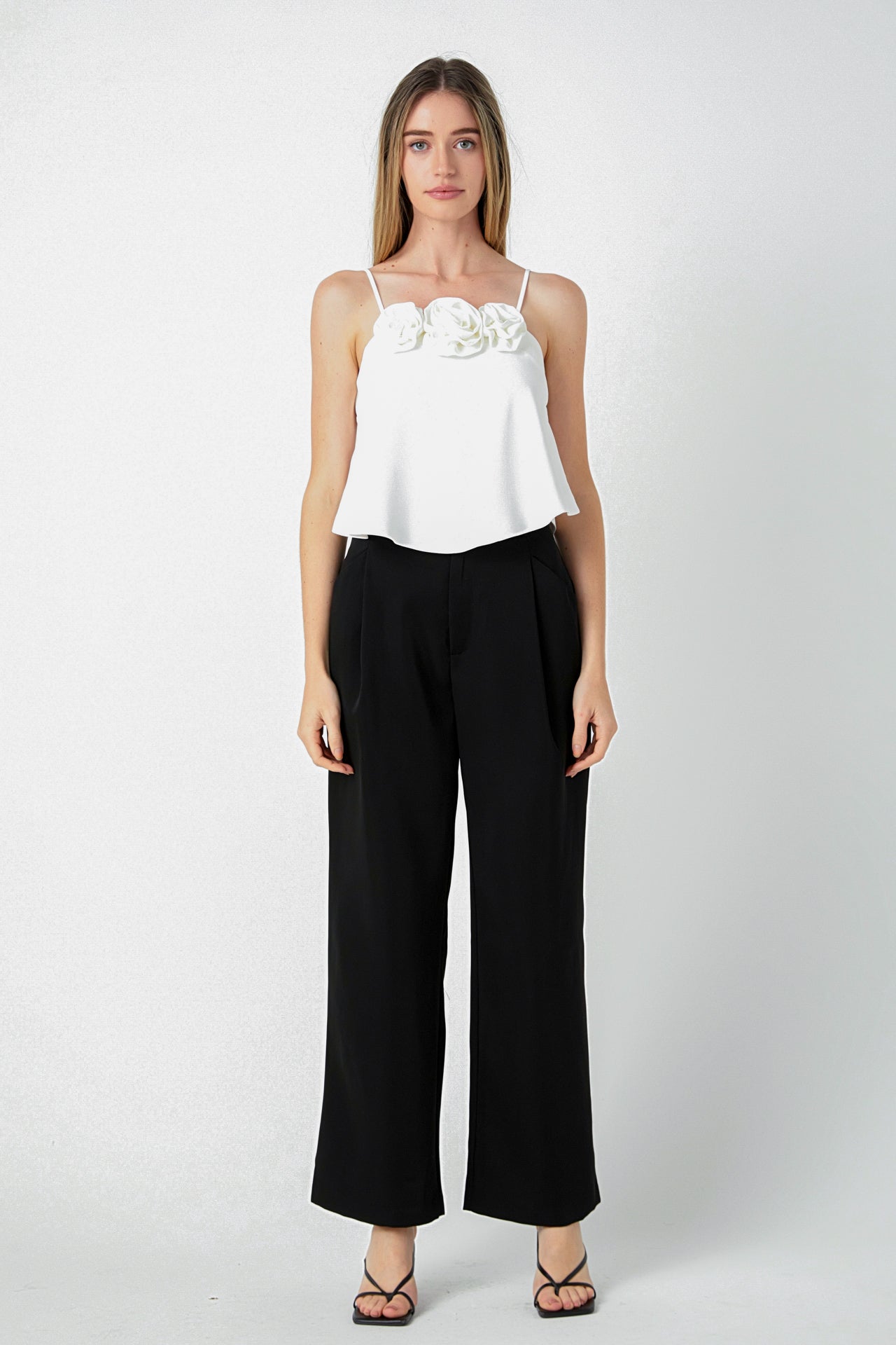 ENDLESS ROSE - Corsage Bow Flowy Top - TOPS available at Objectrare