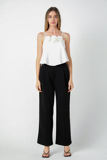 ENDLESS ROSE - Corsage Bow Flowy Top - TOPS available at Objectrare