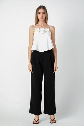 ENDLESS ROSE - Corsage Bow Flowy Top - TOPS available at Objectrare