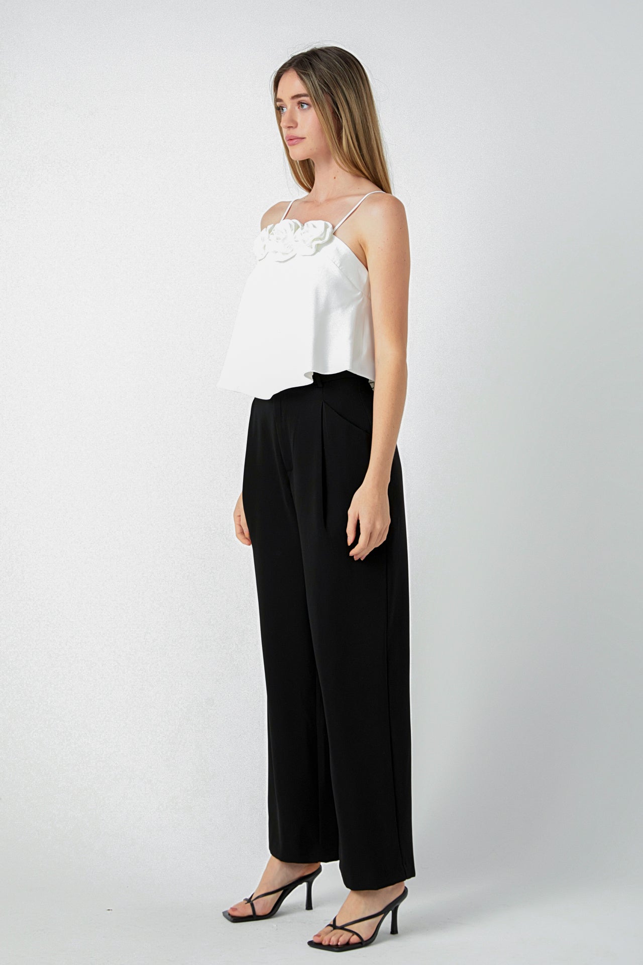 ENDLESS ROSE - Corsage Bow Flowy Top - TOPS available at Objectrare
