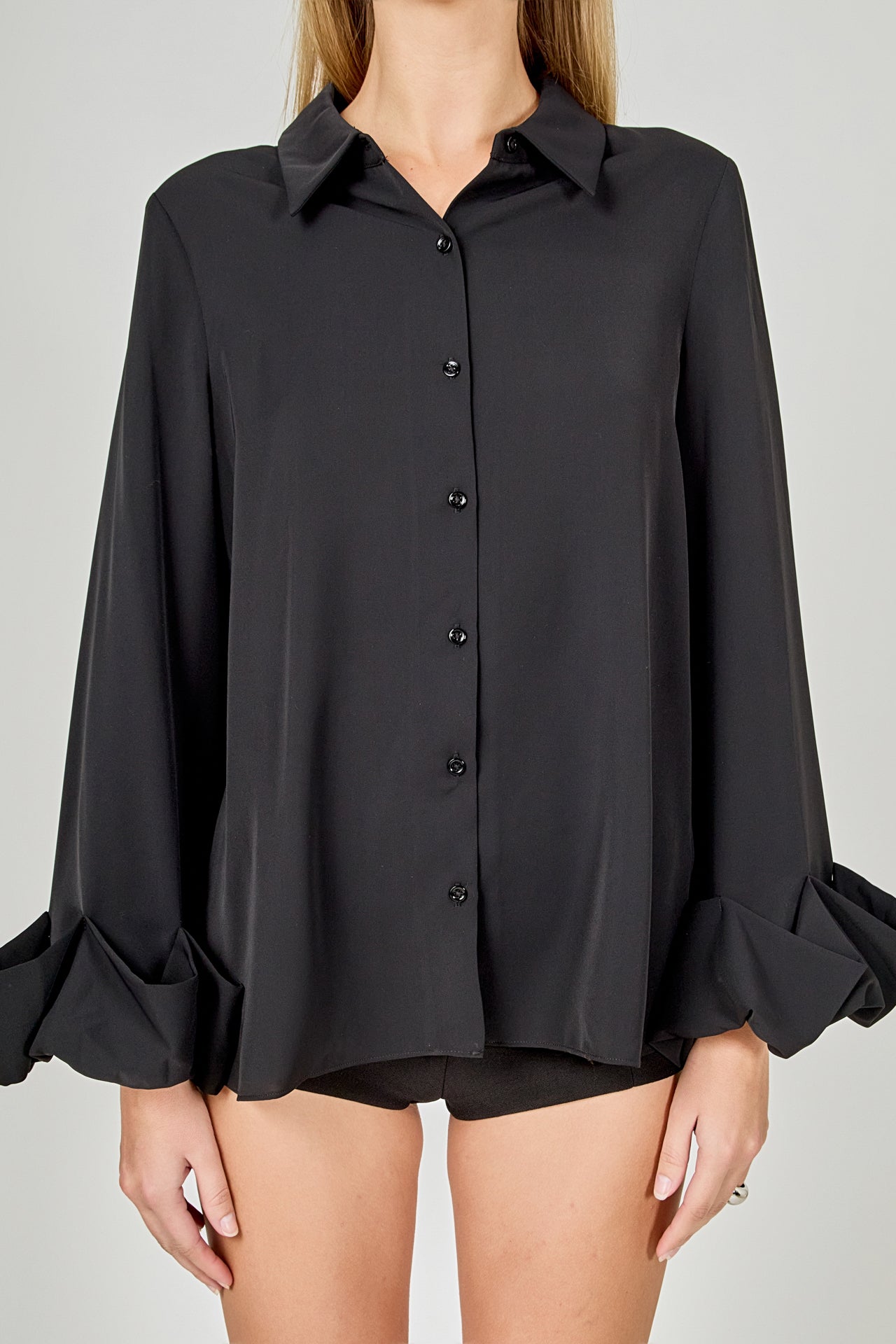 ENDLESS ROSE - Bubble Accent Dress Shirt - SHIRTS & BLOUSES available at Objectrare