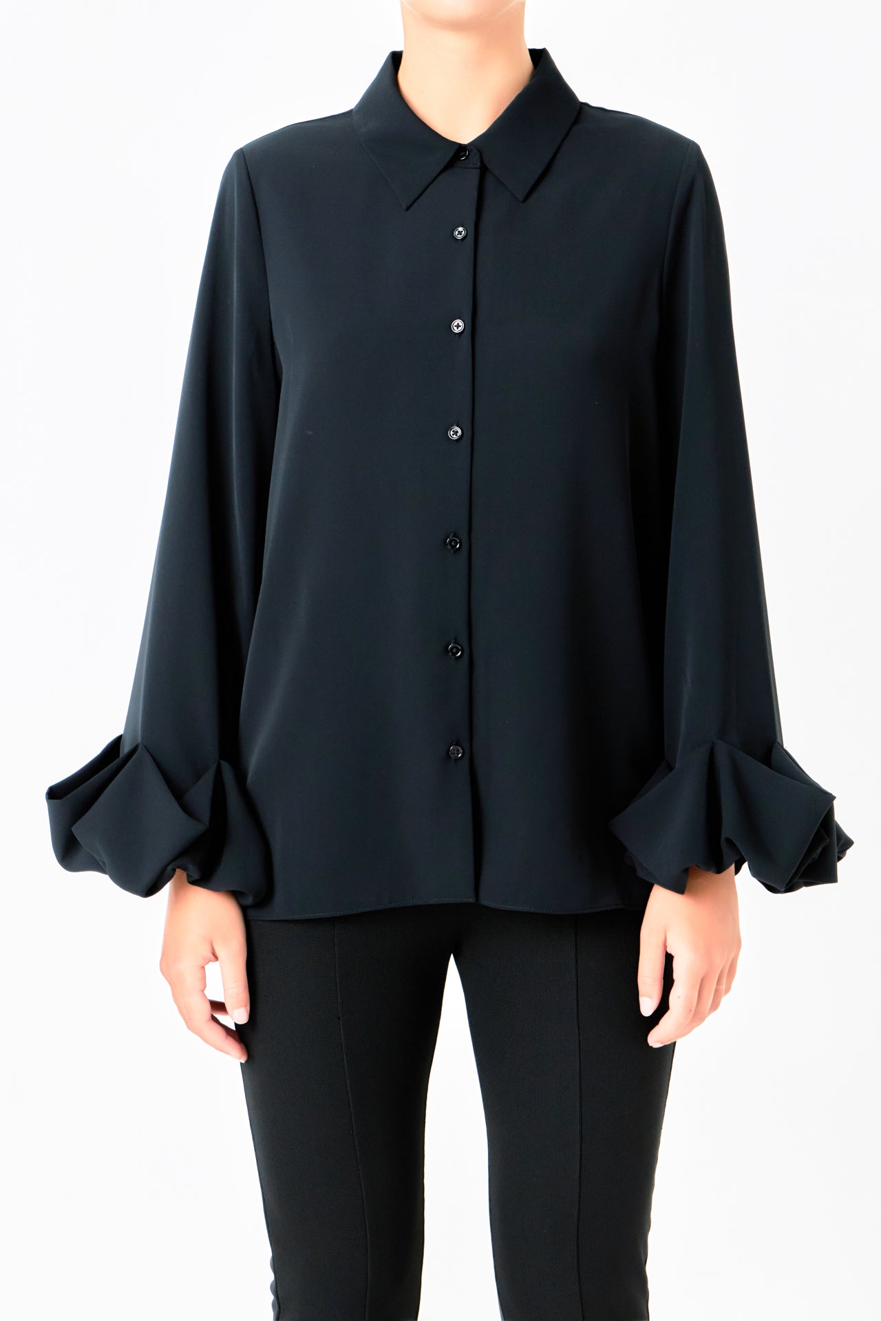 ENDLESS ROSE - Bubble Accent Dress Shirt - SHIRTS & BLOUSES available at Objectrare