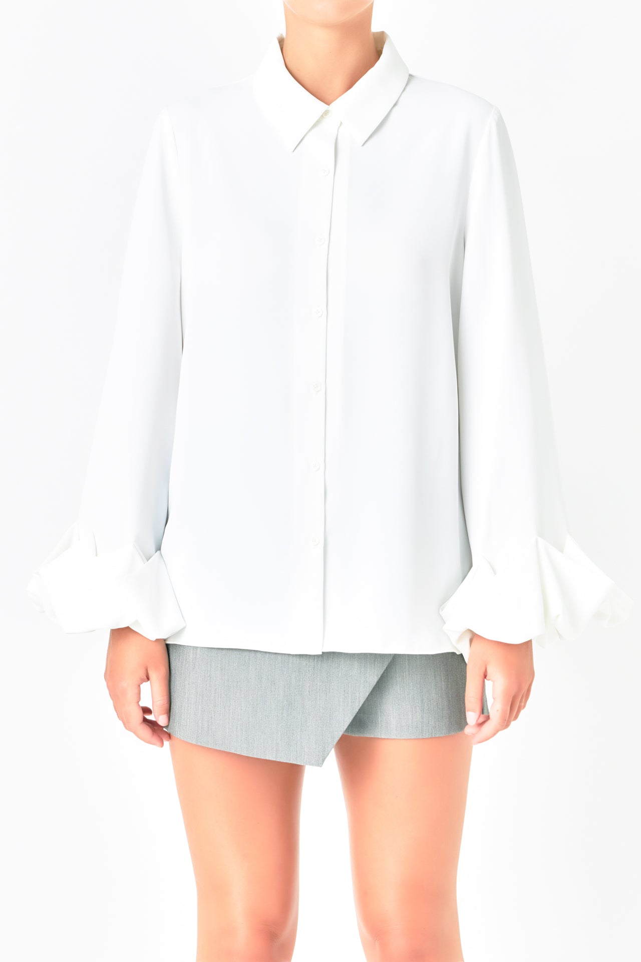 ENDLESS ROSE - Bubble Accent Dress Shirt - SHIRTS & BLOUSES available at Objectrare