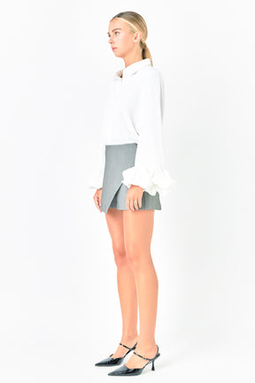 ENDLESS ROSE - Bubble Accent Dress Shirt - SHIRTS & BLOUSES available at Objectrare