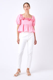 ENGLISH FACTORY - Poplin Corsage Top - TOPS available at Objectrare