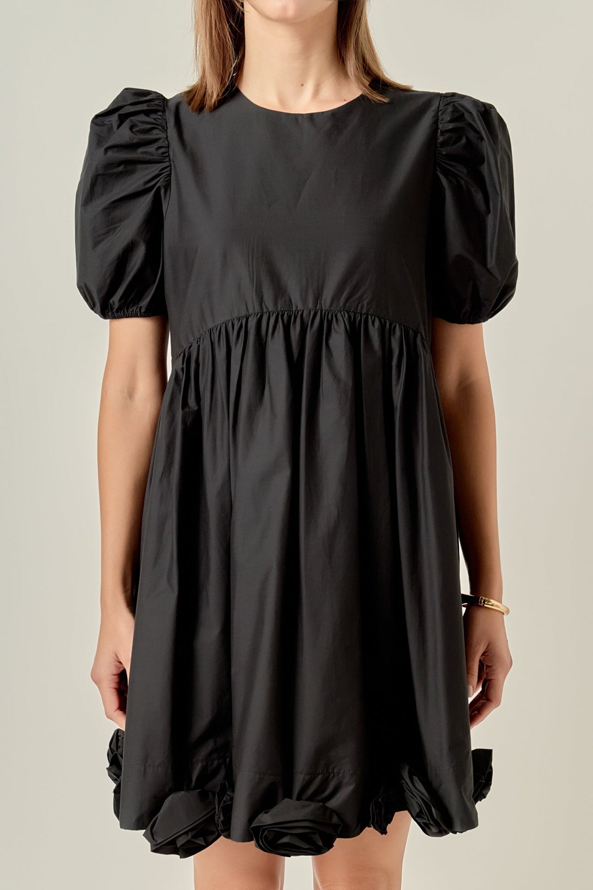 Poplin Corsage Mini Dress