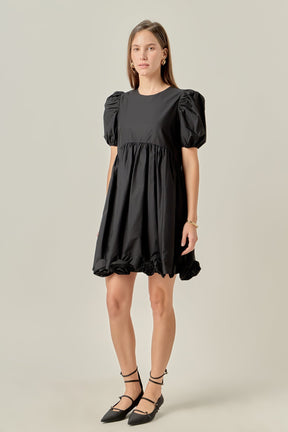 Poplin Corsage Mini Dress