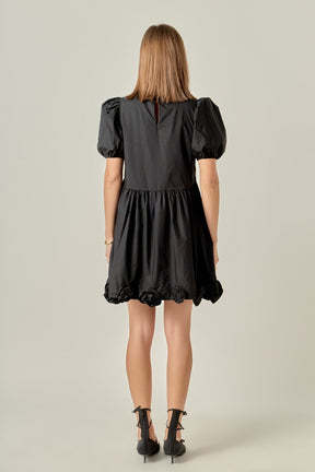 Poplin Corsage Mini Dress