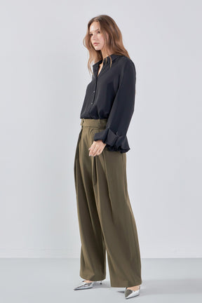 ENDLESS ROSE - Front Pleat Wide Trousers - PANTS available at Objectrare