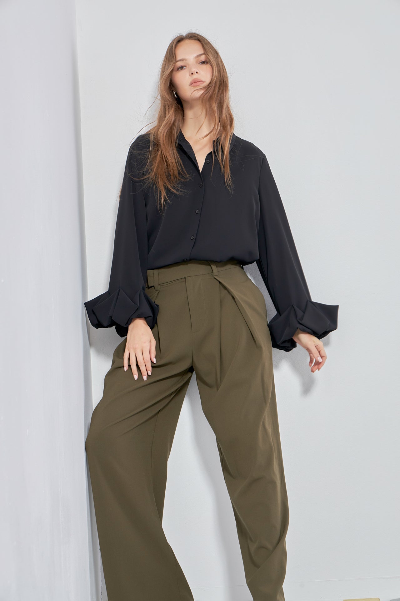 ENDLESS ROSE - Endless Rose - Front Pleat Wide Trousers - PANTS available at Objectrare