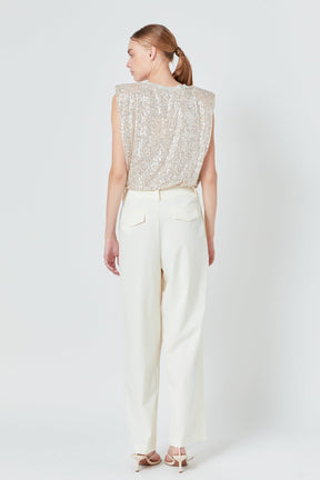 ENDLESS ROSE - Front Pleat Wide Trousers - PANTS available at Objectrare
