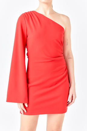 ENDLESS ROSE - One Shoulder Draped Mini Dress - DRESSES available at Objectrare