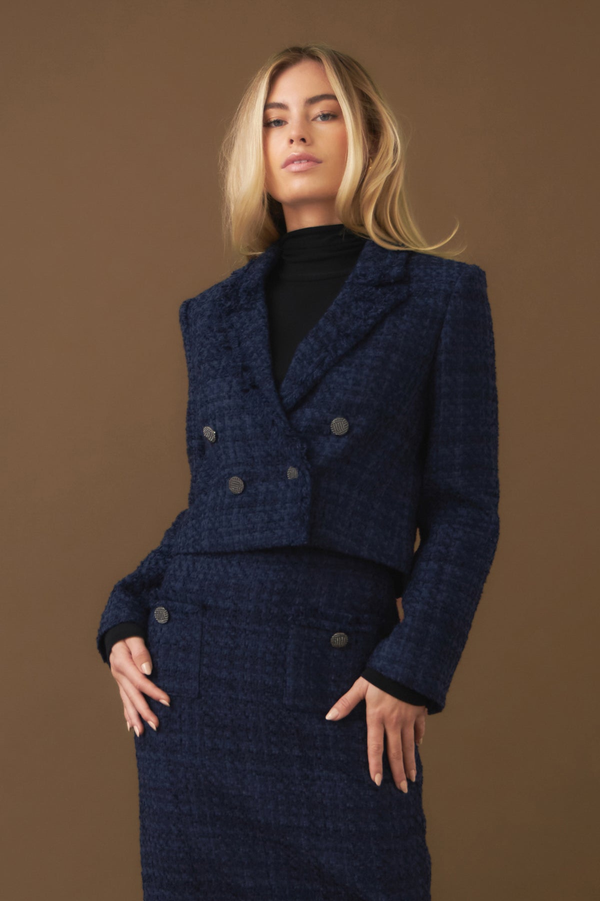 ENDLESS ROSE - Boucle Tweed Double Breast Jacket - JACKETS available at Objectrare
