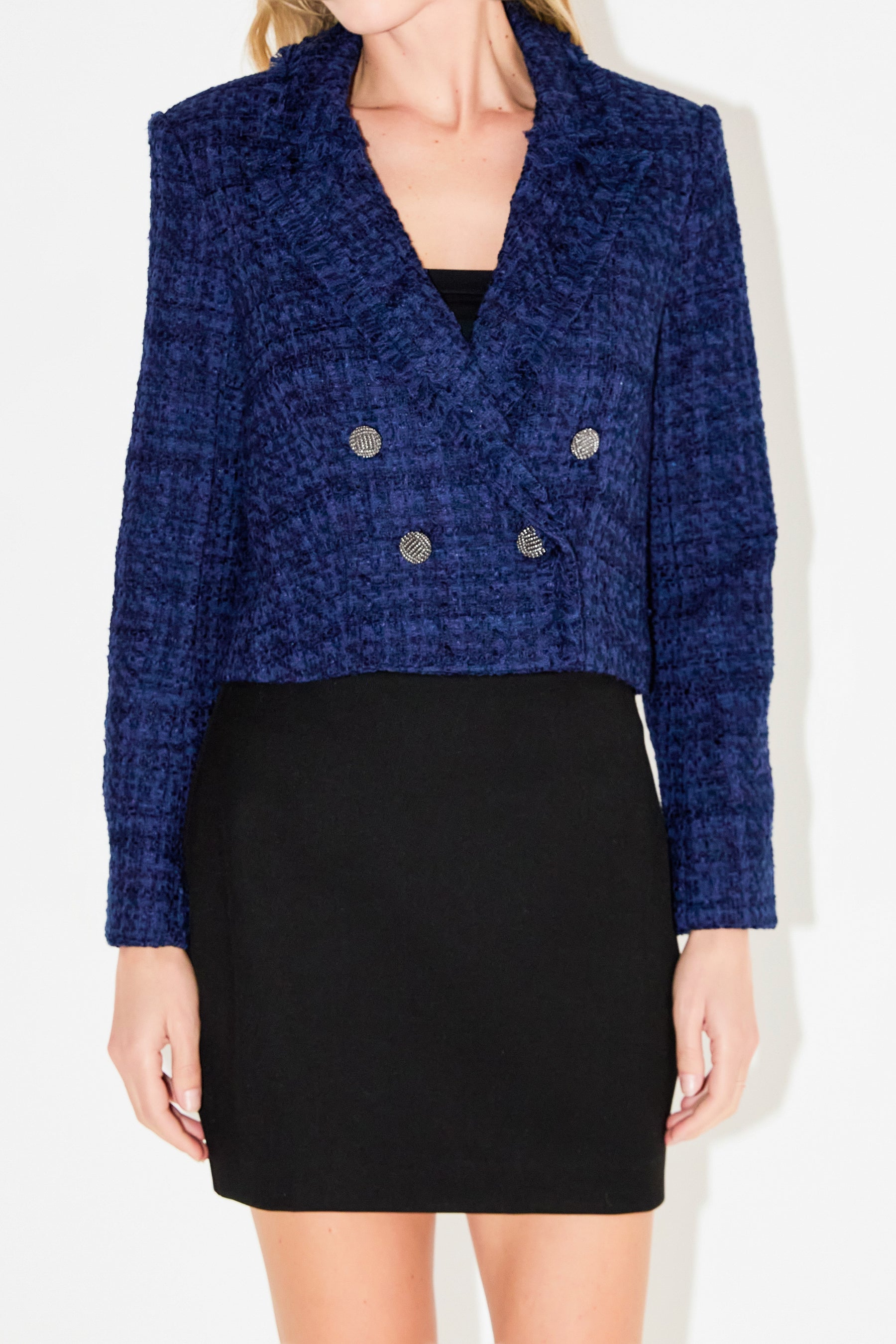 ENDLESS ROSE - Boucle Tweed Double Breast Jacket - JACKETS available at Objectrare