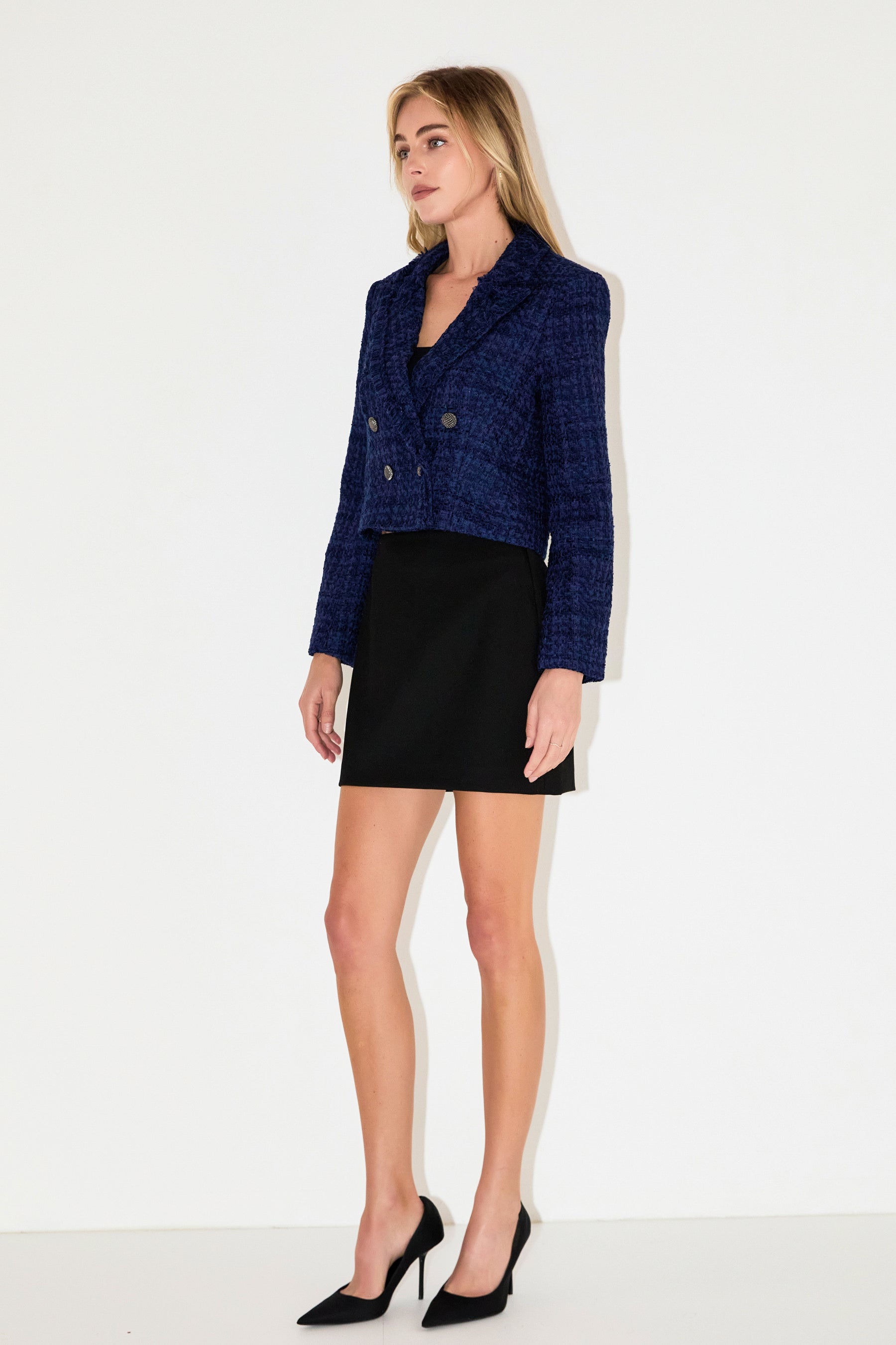 ENDLESS ROSE - Boucle Tweed Double Breast Jacket - JACKETS available at Objectrare