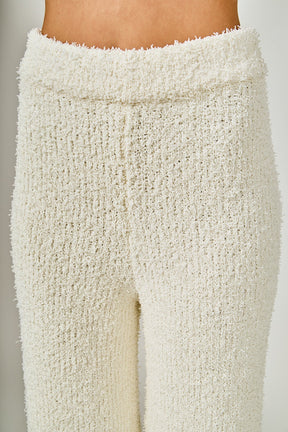 ENDLESS ROSE - Textured Fuzzy Knit Pants - PANTS available at Objectrare