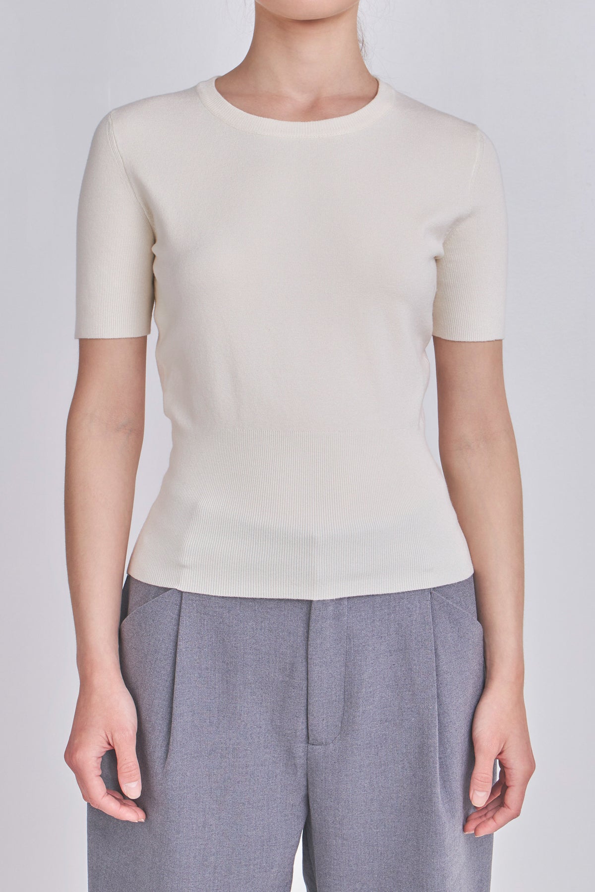 ENDLESS ROSE - Jewel Trim Half Sleeve Top - SWEATERS & KNITS available at Objectrare