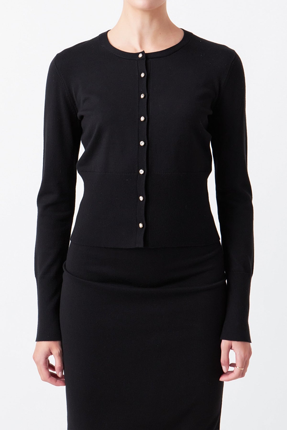 ENDLESS ROSE - Jewel Embellished Sweater Cardigan - SWEATERS & KNITS available at Objectrare